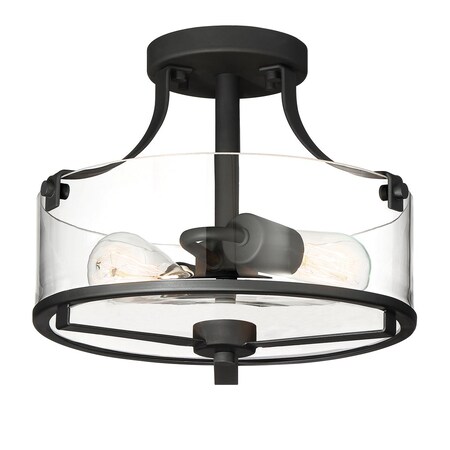 Designers Fountain Jedrek 2-Light Black Semi-Flush Mount 93311-BK